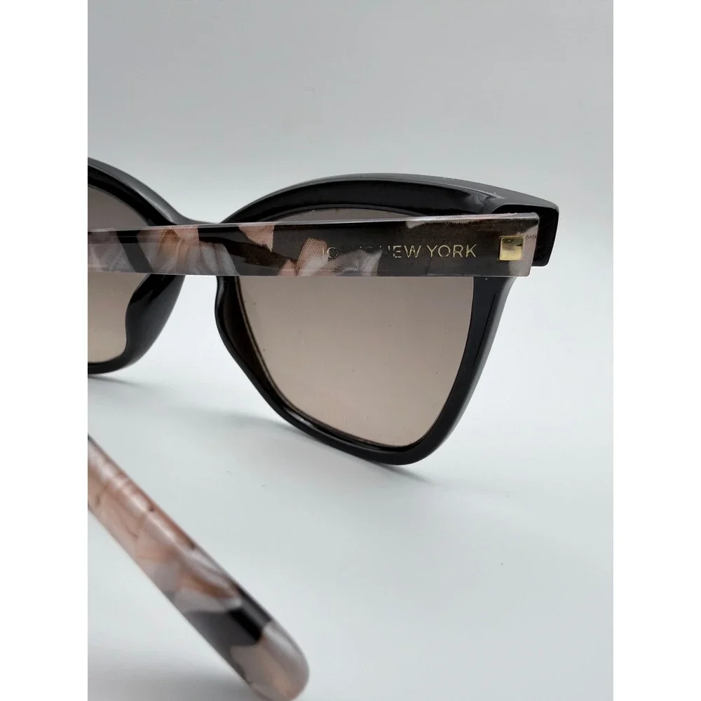Jones New York Black Cat Eye Sunglasses Floral‎ Marble Temples IBEB-NS-W